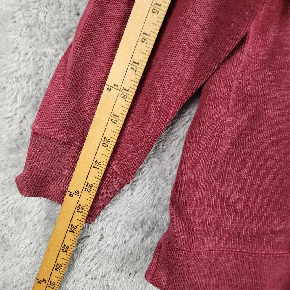 Eddie Bauer Sweater Mens XL Red Cotton Blend 1/4 Zip Mock Neck Knit Pullover